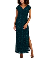 Connected Women's Sequined-Lace Maxi Dress