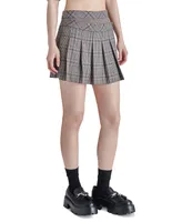 Steve Madden Women's Jeannie Mixed-Plaid Faux-Wrap Skirt