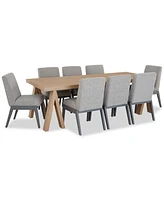 Closeout! Atwell 9pc Dining Set (Table + 8 Side Chairs)