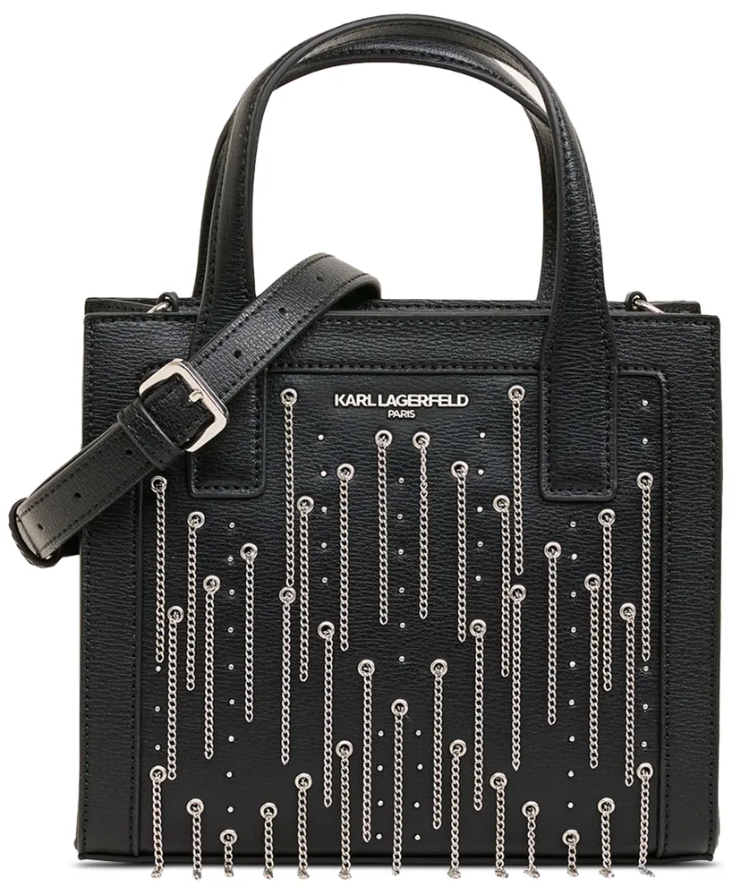 Karl Lagerfeld Outlet: bag in synthetic leather with fringes - Black