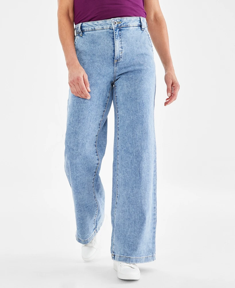 Style & Co Women's High-Rise Wide-Leg Jeans