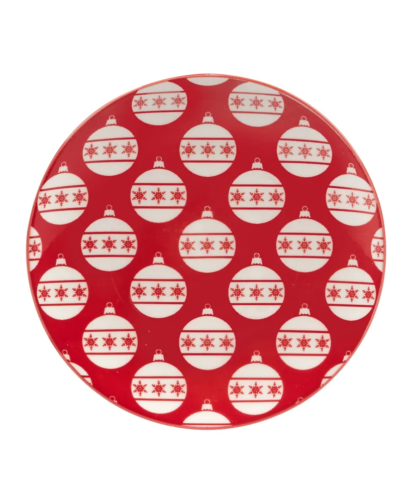 Certified International Peppermint Candy 6" Canape Plates Set of 6, Service for 6