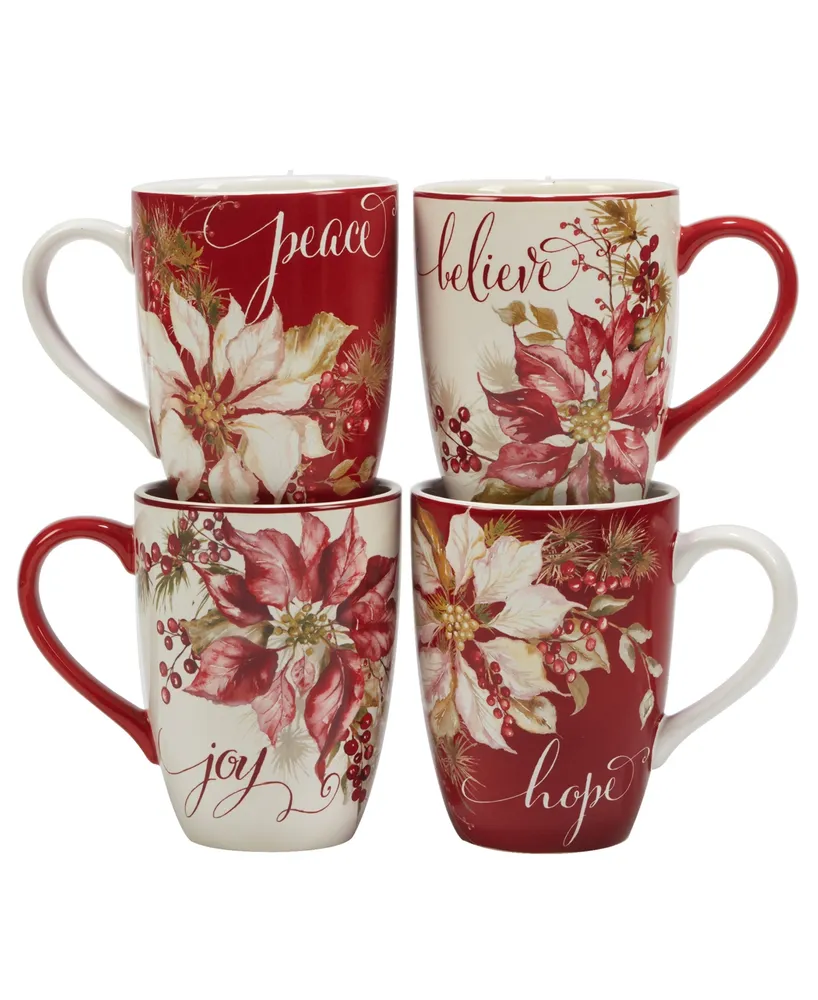 Certified International Winters Joy 16 oz Mugs Set of 4