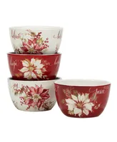 Certified International Winters Joy 24 oz Ice Cream Bowls Set of 4