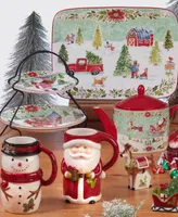 Certified International Joy of Christmas 18 oz 3-d Snowman Mugs Set of 4