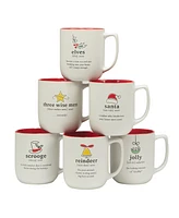 Certified International Christmas Fun Sayings 16 oz Mugs Set of 6