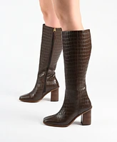 Journee Signature Women's Tamori Stacked Heel Knee High Boots