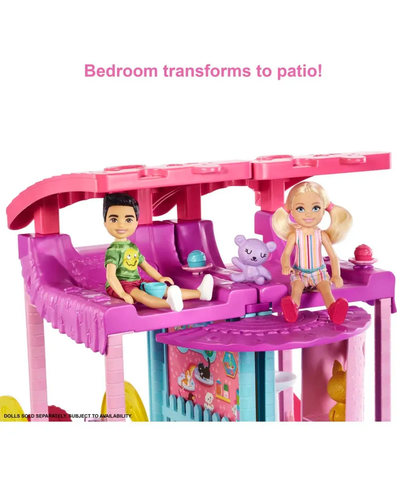 Barbie Chelsea Playhouse with Slide, Pool, Ball Pit, Pet Puppy & Kitten, Elevator, and Accessories