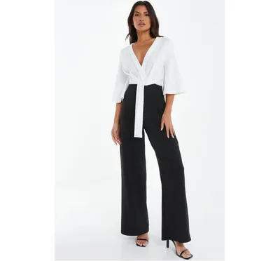 Quiz Women's Two Toned Scuba Crepe Jumpsuit