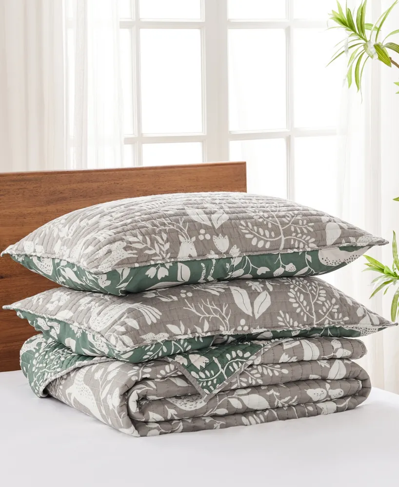 Levtex Bretton Woods Green Reversible 3-Pc. Quilt Set