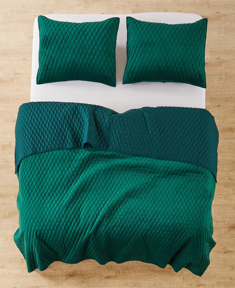 Levtex Empire Rich Emerald Velvet Reversible Quilt, Twin/Twin Xl