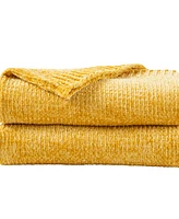Battilo Lifestyle Solid Woven Micro Chenille Throw, 51" x 67"
