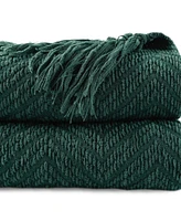 Battilo Classic Textured Woven Micro Chenille Throw