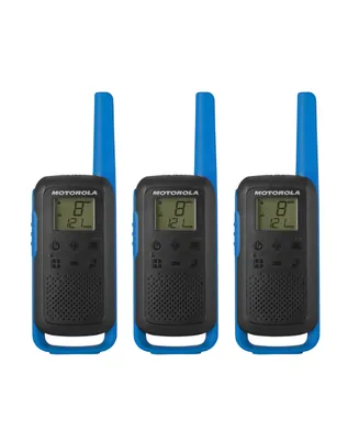 Motorola Solutions T270TP 25 mi. Two-Way Radio Black/Blue 3-Pack