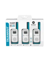 Motorola Solutions T114TP 16 mi. Two-Way Radio White/Blue Alkaline 3-Pack