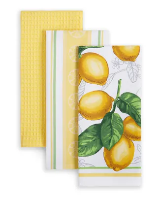 Martha Stewart Lots of Lemons Lint-Free Towel 3-Pack Set, 18" x 28"