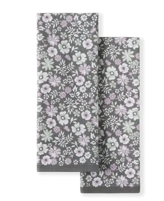 Martha Stewart Ditsy Floral Dual Purpose Kitchen Towel 2- Pack Set, 16" x 28"