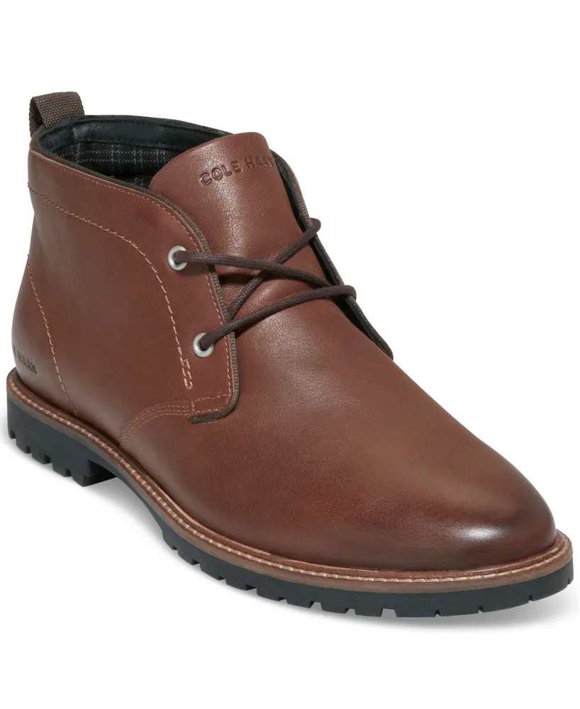 Cole Haan Men's Midland Leather Water-Resistant Lace-Up Lug Sole Chukka Boots