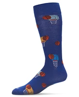 MeMoi Men's Basketball Game Rayon from Bamboo Blend Novelty Crew Socks