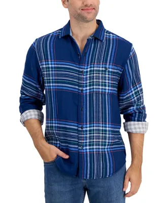 Tommy Bahama Men's Perfect Duo Yarn-Dyed Double-Weave Plaid Button-Down Shirt