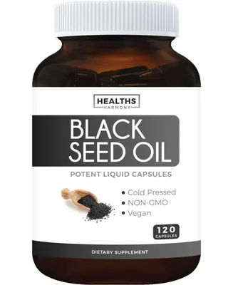 Healths Harmony Black Seed Oil - Skin Health non-gmo Premium Cold-Pressed Nigella Sativa Producing Pure Black Cumin Seed Oil with Vitamin E