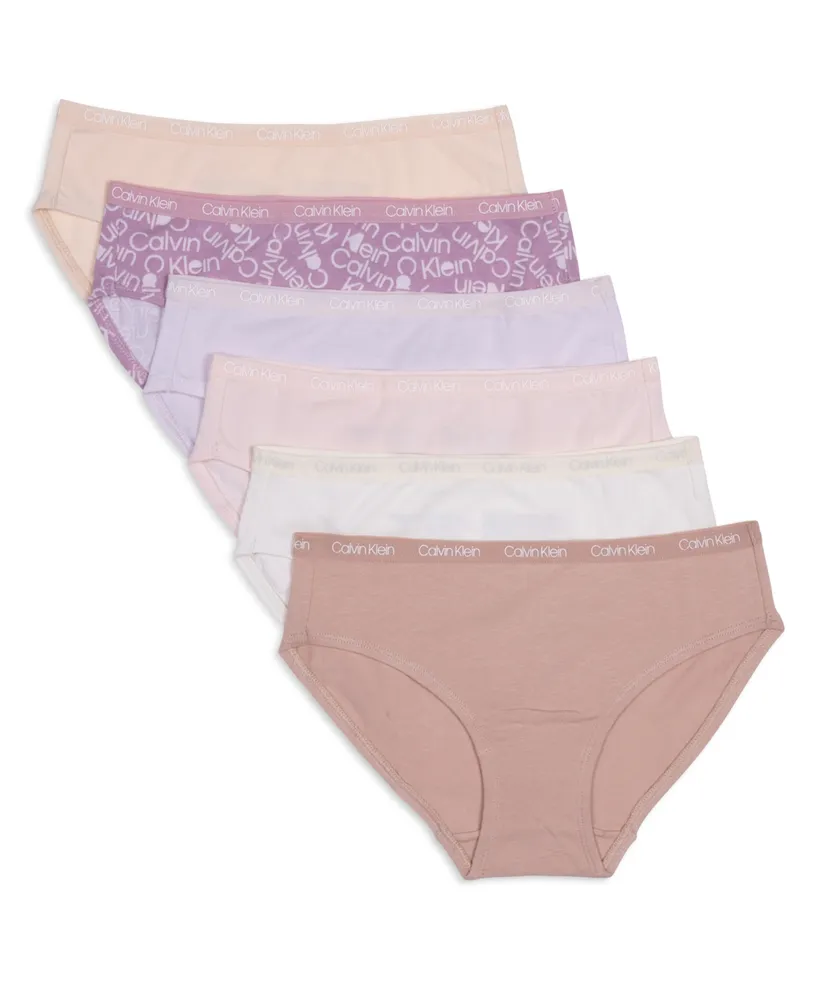 Calvin Klein Girls Underwear Cotton Hipster Panties, 6 Pack