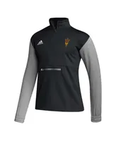 Men's adidas Black Arizona State Sun Devils Sideline Aeroready Half-Zip Top