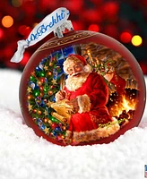Designocracy Wish List Santa Large Holiday Glass Collectible Ornaments D. Gelsinger