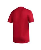 Men's adidas Red Louisville Cardinals Stripe Up Aeroready Pregame T-shirt