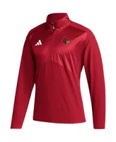 Men's adidas Red Louisville Cardinals Sideline Aeroready Raglan Sleeve Quarter-Zip Jacket