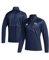 Men's adidas Navy Georgia Tech Yellow Jackets Sideline Aeroready Raglan Sleeve Quarter-Zip Jacket