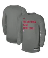 Men's and Women's Nike Heather Gray Philadelphia 76ers 2023/24 Legend On-Court Practice Long Sleeve T-shirt