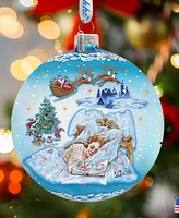 Designocracy Winter Fairy Tale Dream Large Christmas Glass Collectible Ornaments G. DeBrekht