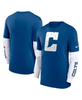 Men's Nike Heather Royal Indianapolis Colts Slub Fashion Long Sleeve T-shirt