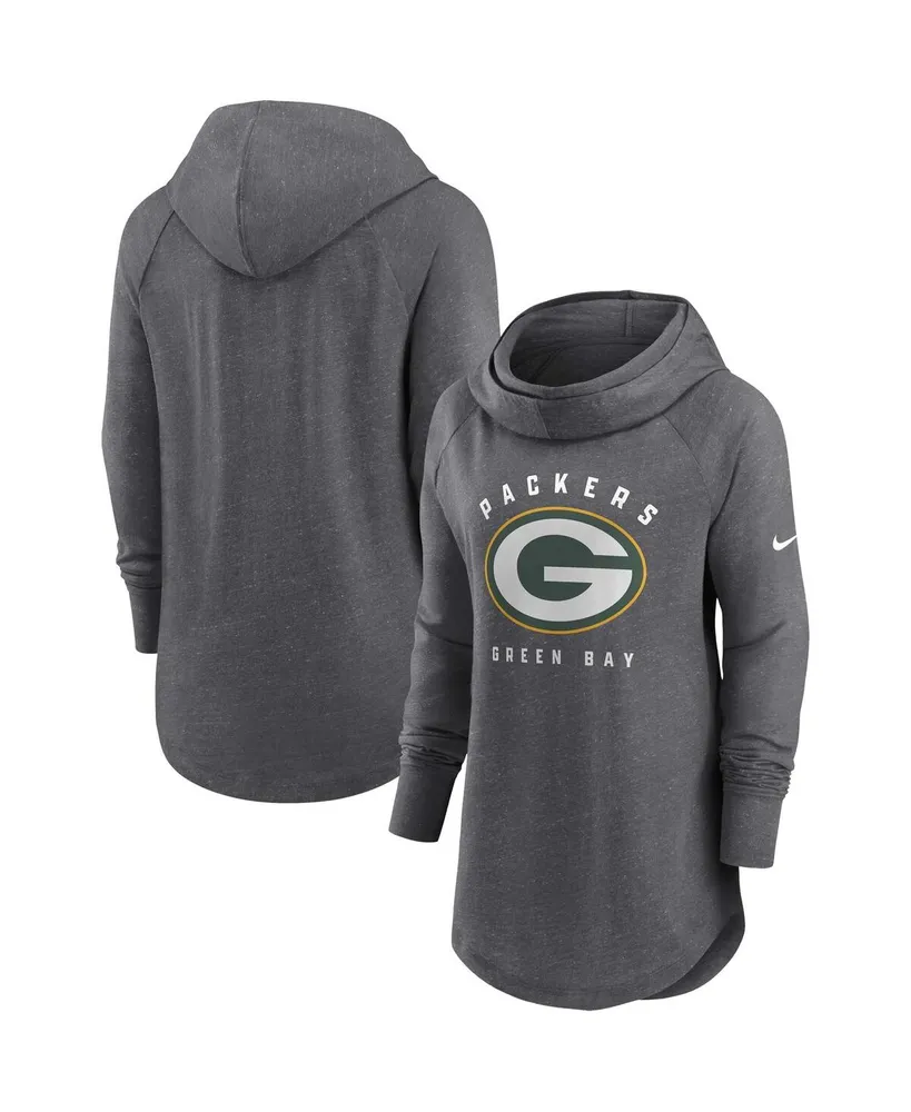 Nike Packers Women's Funnel Pullover Hoodie Charcoal Size L | MODA3