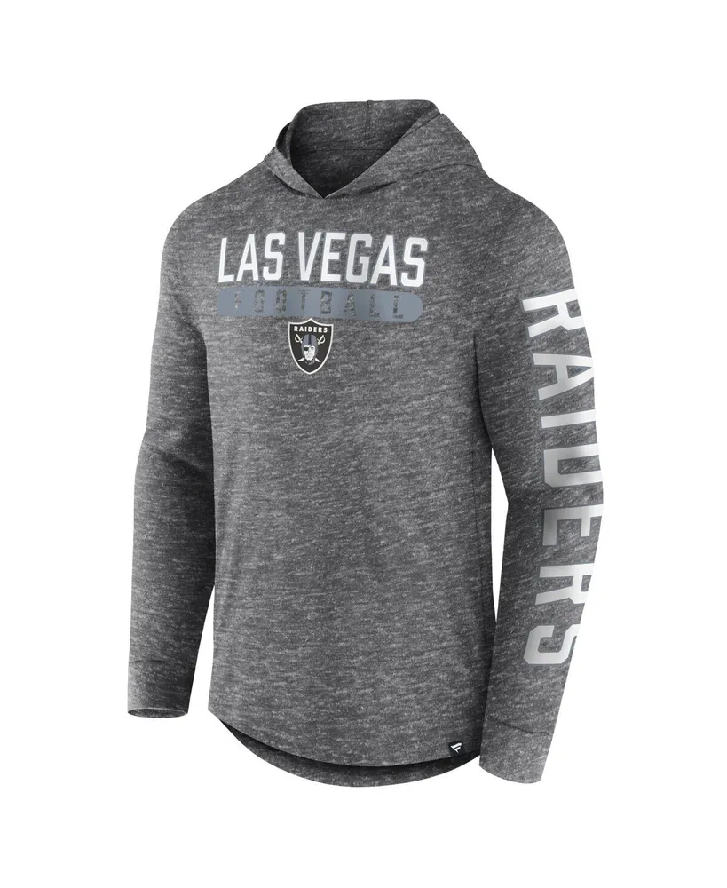 Men's Fanatics Heather Charcoal Las Vegas Raiders Pill Stack Long Sleeve Hoodie T-shirt