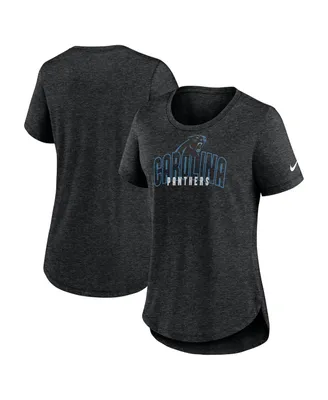 Women's Nike Heather Black Carolina Panthers Fashion Tri-Blend T-shirt