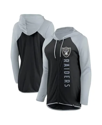 Women's Fanatics Black, Silver Las Vegas Raiders Forever Fan Full-Zip Hoodie