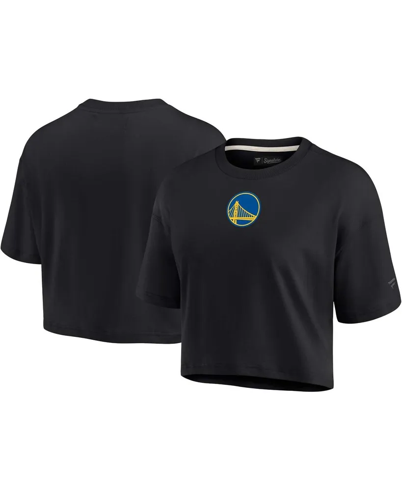 Women's Fanatics Signature Black Golden State Warriors Super Soft Boxy Cropped T-shirt