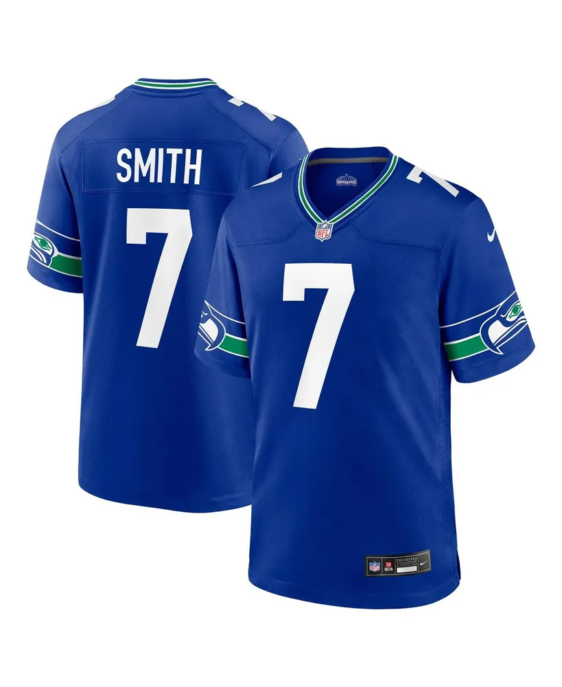 Men's Seattle Seahawks Geno Smith Nike Royal Throwback Player Game Jersey