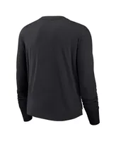 Women's Nike Black Las Vegas Raiders High Hip Performance Long Sleeve T-shirt