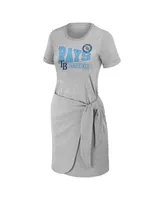 Women's Wear by Erin Andrews Heather Gray Tampa Bay Rays Knotted T-shirt Dress