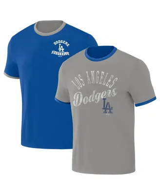 Men's Darius Rucker Collection by Fanatics Royal, Gray Los Angeles Dodgers Two-Way Ringer Reversible T-shirt