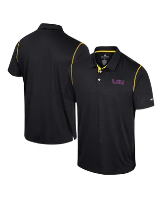 Men's Colosseum Black Lsu Tigers Cameron Polo Shirt