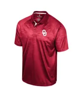 Men's Colosseum Crimson Oklahoma Sooners Honeycomb Raglan Polo Shirt