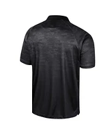 Men's Colosseum Black Colorado Buffaloes Honeycomb Raglan Polo Shirt