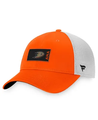 Men's Fanatics Orange, White Anaheim Ducks Authentic Pro Rink Trucker Snapback Hat