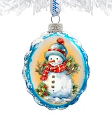 Designocracy Snowman's Gift Keepsake Mercury Christmas Glass Ornaments G. DeBrekht