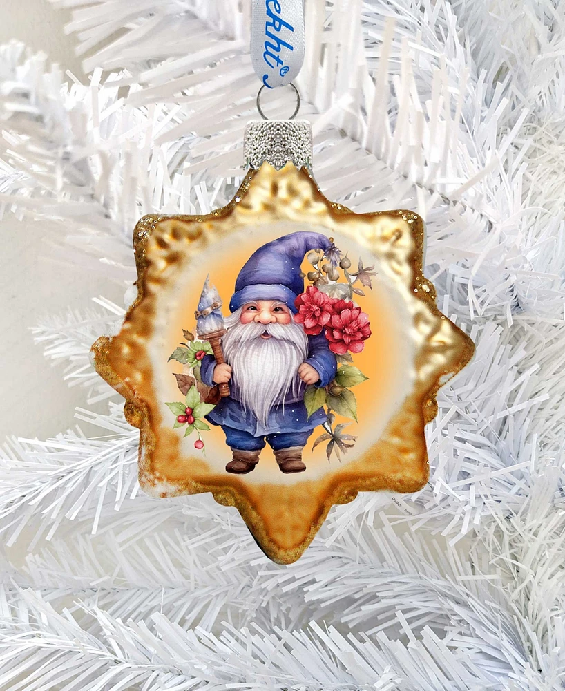 Designocracy Christmas Gnome Keepsake Holiday Mercury Glass Ornaments G. DeBrekht