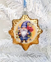 Designocracy Christmas Gnome Keepsake Holiday Mercury Glass Ornaments G. DeBrekht